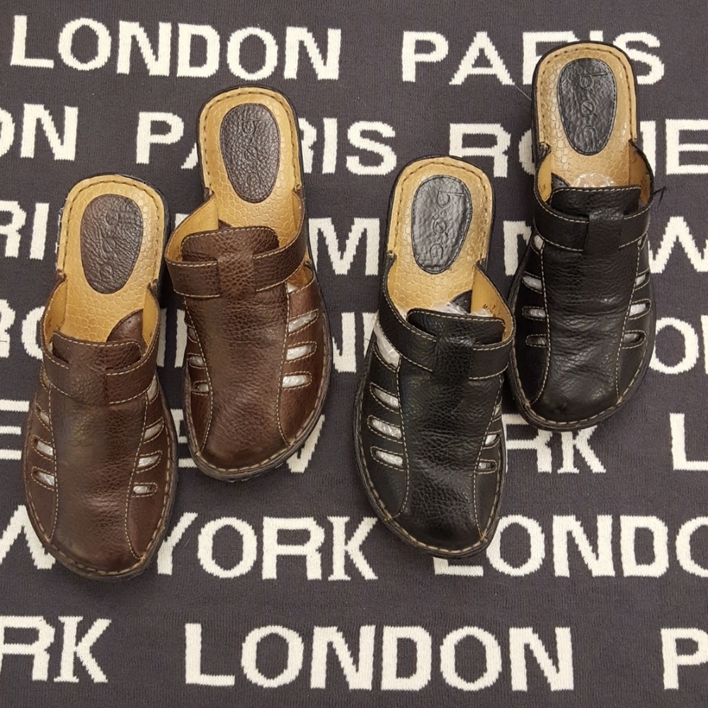 boc Bundle Black & Brown Leather Clogs